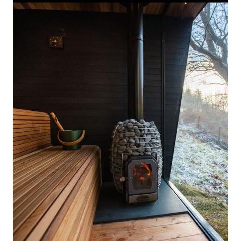 Huum Hive 13kW Wood Burning Heater Thru-Ceiling Chimney Bundle